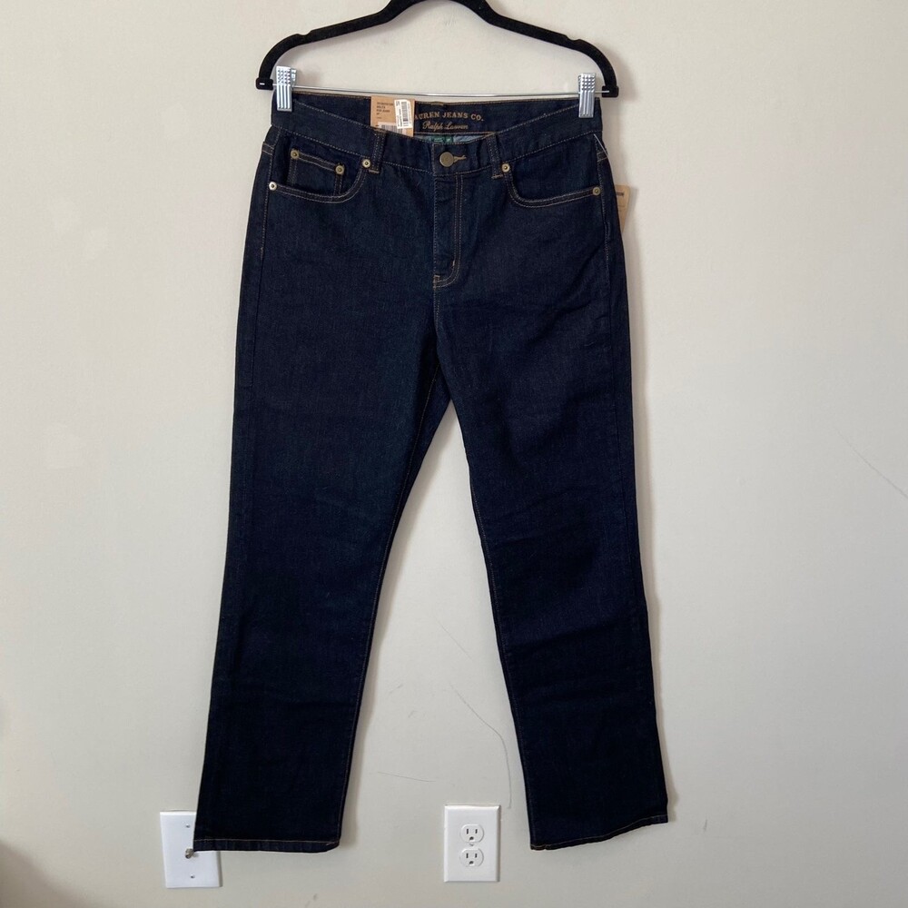 Ralph Lauren Dark Wash Nolita Straight Jeans Sz 8P NWT